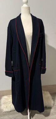 Brooks Brothers 100% Wool Robe Blue red M